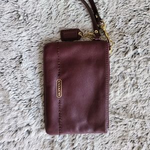 Coach leather  wristlet